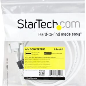 STARTECH MDP2DVIMM6WS Startech Mini DisplayPort to DVI - 6ft - Active - White