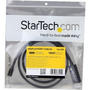 STARTECH MDP2HDMM1MB Startech 3 ft Mini DisplayPort to HDMI cable â€“ 4K