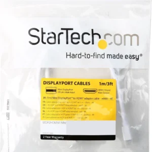 STARTECH MDP2HDMM1MW Startech 3 ft Mini DisplayPort to HDMI cable â€“ 4K