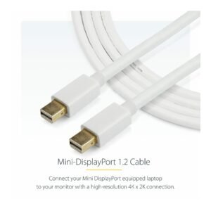 STARTECH MDPMM2MW Startech 2 m White Mini DisplayPort Cable - M/M