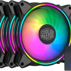 COOLER MASTER MFL-B2DN-183PA-R1 Cooler Master MasterFan MF120 Halo 3in1 Duo-Ring ARGB 3-Pin Fan, 24 Independently LEDS, 120mm PWM Static Pressure Fan, Absorbing Pads for Computer Case & Liquid Radiator