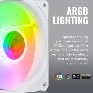 COOLER MASTER MFX-B2DW-18NPA-R1 SickleFlow 120 PWM ARGB Fan - White