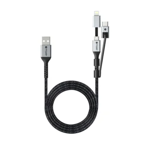 MAZER M-KS-A95P-BK 3-In-1 USB To Lightning + Micro + USB-C 3.1A Charging Cable (Black)