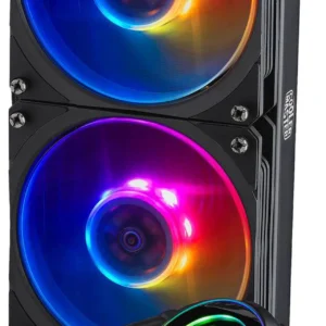 COOLER MASTER MLY-D24M-A20PA-R1 Cooler Master MasterLiquid ML240P Mirage Addressable RGB Close-Loop CPU Liquid Cooler, Transparent Pump, 24 Independently-Controlled LEDS, Dual 120mm Square Fan w/ Outer-Ring Connecting Fan Blades