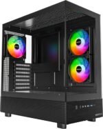 MONTECH MNT-XR-BLACK MONTECH XR, ATX Mid-Tower PC Gaming Case, 3 x 120mm ARGB PWM Fans BLACK