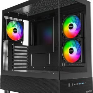 MONTECH MNT-XR-BLACK MONTECH XR, ATX Mid-Tower PC Gaming Case, 3 x 120mm ARGB PWM Fans BLACK