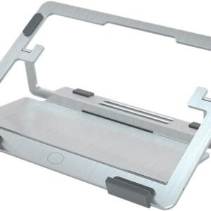 COOLER MASTER MNX-SSEW-NNNNN-R1 CoolerMaster ErgoStand Air Silver Laptop Cooler, Aluminum Alloy, Soft Rubber Padding, ?Ergonomic Versatility, Portable & Lightweight, Supports up to 15 h Laptop