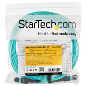 STARTECH MPO12PL10M Startech 10m MTP/MPO 12 Fiber 40G, OM3, Multi-Mode 50/125, Aqua, Ple