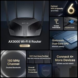 MERCUSYS MR80X Mercusys AX3000 Dual-Band Wi-Fi 6 Router