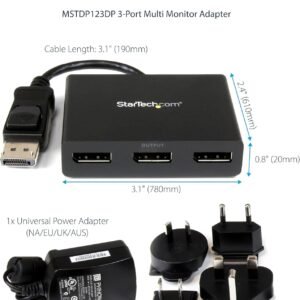 STARTECH MSTDP123DP Startech Triple Head DisplayPort 1.2 MST Hub