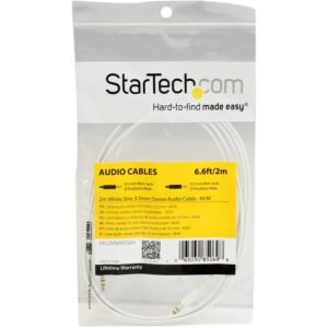 STARTECH MU2MMMSWH Startech 2 m White Slim 3.5mm Stereo Audio Cable - M/M