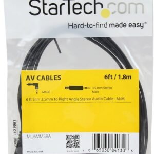 STARTECH MU6MMSRA Startech 6 ft 3.5mm Stereo Audio Cable Right Angle - M/M