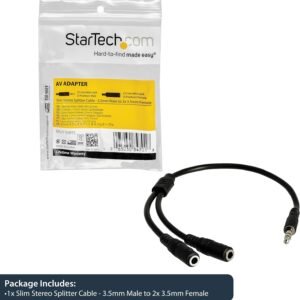 STARTECH MUY1MFFS Startech Slim Phono Stereo Splitter Cable 3.5mm to 2x 3.5mm