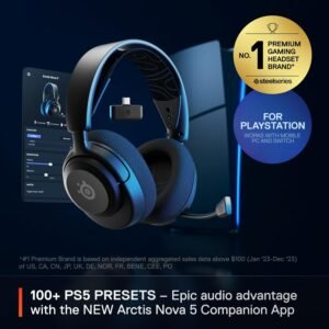 SteelSeries 61673 Arctis Nova 5P Wireless Gaming Headset for PlayStation (Black)