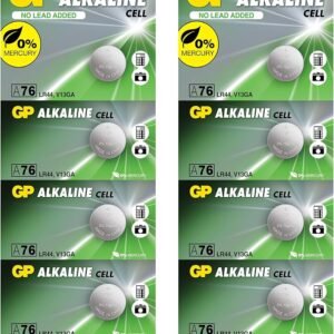 GP Batteries GPPBAA76F012 Alkaline Button Cell A76 LR44 (Card of 10)