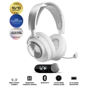 SteelSeries 61526 Arctis Nova Pro Wireless P Gaming Headset for PlayStation + Infinity Power System (White)