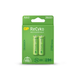 GP Batteries GPRHC272E045 ReCyko AA 2600mAh Rechargeable Batteries (Pack of 2)