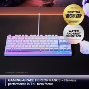 SteelSeries 64940 Apex 3 TKL RGB Gaming Keyboard – US (Lavender)