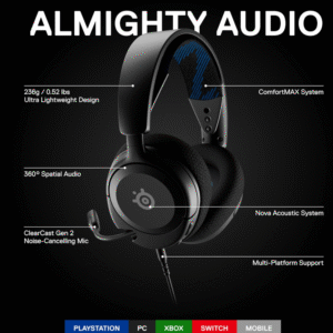 SteelSeries 61611 Arctis Nova 1P Wired Gaming Headset for PlayStation (Black)