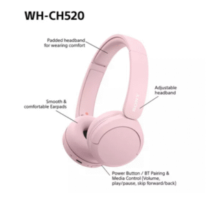 Sony WH-CH520 Wireless On-Ear Headphones (Pink)