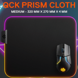 SteelSeries 63825 QcK Prism Cloth RGB Gaming Mousepad – Medium