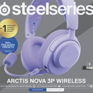 SteelSeries 61692 Arctis Nova 3P Wireless Gaming Headset for PlayStation (Lavender)