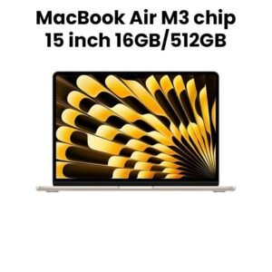 Apple MXD33ZP/A 15-inch MacBook Air: Apple M3 chip with 8-core CPU and 10-core GPU, 16GB, 512GB SSD - Starlight