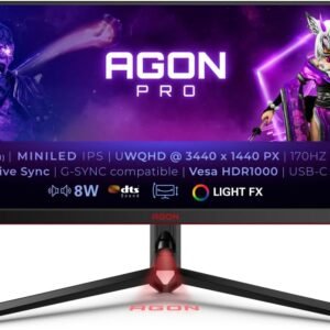 AOC PHI-AG344UXM AOC MONITOR 34" AGON PRO AG344UXM IPS MiniLED GAMING 170HZ HDMI2.1X2 DP1.4, USB-C 3.2 (DP Alt, 90W) HAS VESA SPK