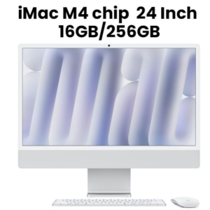 Apple MWUU3ZP/A iMac 24-inch (M4, 2025) – 16GB unified memory, 256GB SSD, Silver