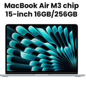 Apple MC9E4ZP/A 15-inch MacBook Air: Apple M3 chip with 8-core CPU and 10-core GPU, 16GB, 256GB SSD - Silver