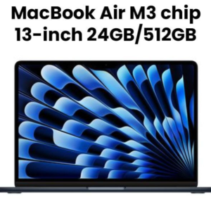 Apple MC8Q4ZP/A 13-inch MacBook Air: Apple M3 chip with 8-core CPU and 10-core GPU, 24GB, 512GB SSD - Midnight