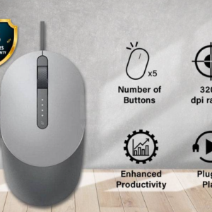 Dell 570-ABDN Kit - Dell Laser Wired Mouse MS3220 - Titan Gray
