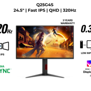 AOC PHI-Q25G4S AOC MONITOR 24.5" Q25G4S FAST IPS QHD 2K LED GAMING 320HZ 0.3MS HDMI 2.1x2 DP 1.4 VESA HDR 400