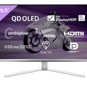 Philips PHI-27M2N8500 PHILIPS MONITOR 26.5" 27M2N8500 EVNIA GAMING 2K QHD 360Hz QD OLED HDMI 2.1 x 2, DP 1.4, USB 3.2 GEN 1 HUB HAS VESA