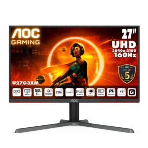 AOC PHI-U27G3XM AOC MONITOR 27" U27GXM FAST IPS QUANTUM DOT MINI-LED UHD 4K GAMING 160HZ HDMI 2.1 x 2 DP 1.4 HAS VESA