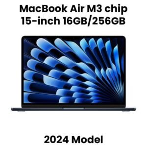 Apple MC9G4ZP/A 15-inch MacBook Air: Apple M3 chip with 8-core CPU and 10-core GPU, 16GB, 256GB SSD - Midnight