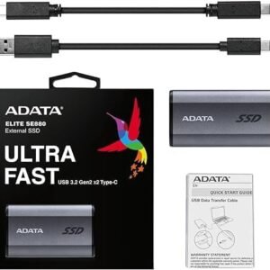 ADATA AELI-SE880-1TCGY Elite SE880 1TB Portable SSD (Lightweight | Compact)