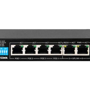 D-Link DES-F1006P-E 250M 4-Port 10/100 PoE Switch + 2 Gigabit Uplink Ports (60W)