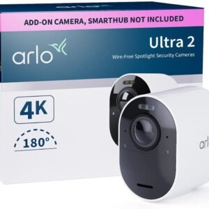 Arlo VMC5040-200APS Arlo Ultra 2 Spotlight Camera - 4K UHD Wire-Free Security Camera System – Add on Cam