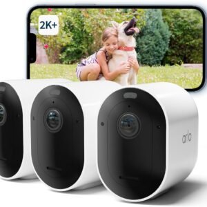 Arlo VMC4360P + VMB4540 Arlo Pro 5 2K Spotlight Wire-Free Camera, 3 Pack with Smarthub