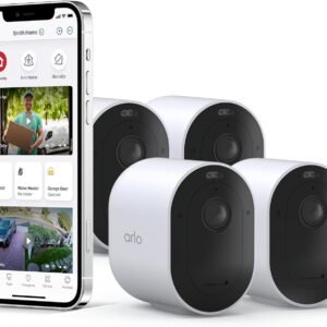 Arlo VMC4460P + VMB4540 Arlo Pro 5 2K Spotlight Wire-Free Camera, 4 Pack with Smarthub