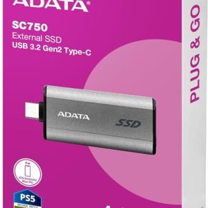 ADATA SC750-1000G-CCBK SC750 1TB Portable SSD (Compact | Cableless)Designed for mobile phones, lightweight and works without data cables
