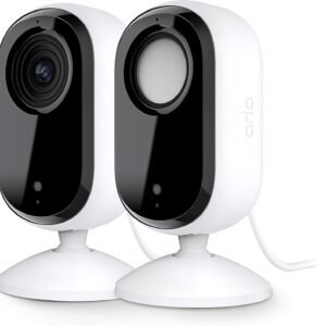 Arlo (VMC3060 + VMA3900) X 02 Arlo Essential VMC3060 2K Security Camera with Power Over Ethernet Adapter (PoE) 2 Pack