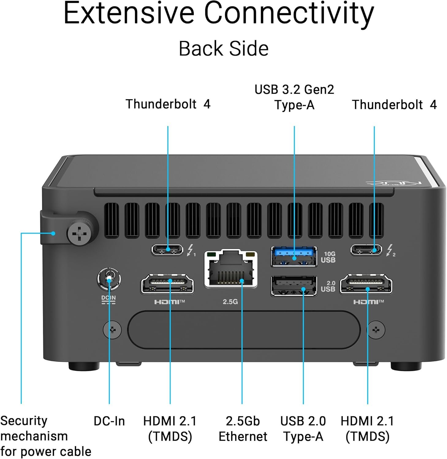 ASUS 90AR00Q2-M00160 ASUS NUC 15 PRO U7-255H INTEL ARC GPU Wi-Fi 7 BAREBONE view 3