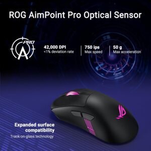 ASUS 90MP04A0-BMUA00 P722 - ASUS ROG KERIS II ORIGIN Wireless Gaming Mouse - Black
