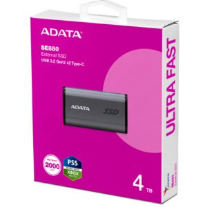 ADATA AELI-SE880-4TCGY Elite SE880 4TB Portable SSD (Lightweight | Compact)
