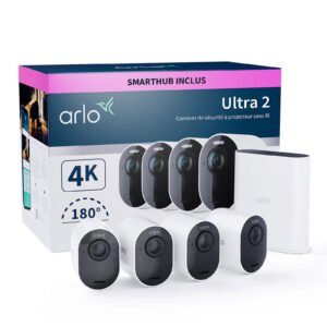 Arlo VMS5440-200APS Arlo Ultra 2 Spotlight Camera - 4K UHD Wire-Free Security Camera System – 4 Cameras
