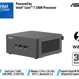 ASUS 90AS00K1-M000X0 ASUS NUC 15 PRO TALL C7-240H INTEL GRAPHICS DDR5 8G 512GB WIN 11 PRO
