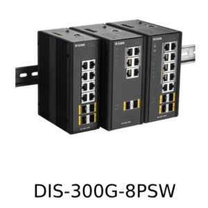 D-Link DIS-300G-8PSW 4 x PoE 10/100/1000Base-T + 2 x UTP + 2 x SFP DIN-Rail Gigabit Managed Industrial Switch