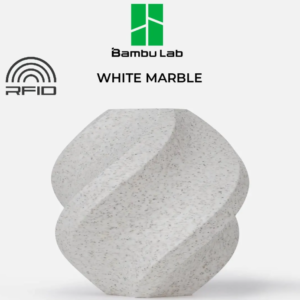 Bambu Lab A07-D4-1.75-1000-SPL Bambu PLA Marble Filament - White Marble - with Bambu Reusable Spool